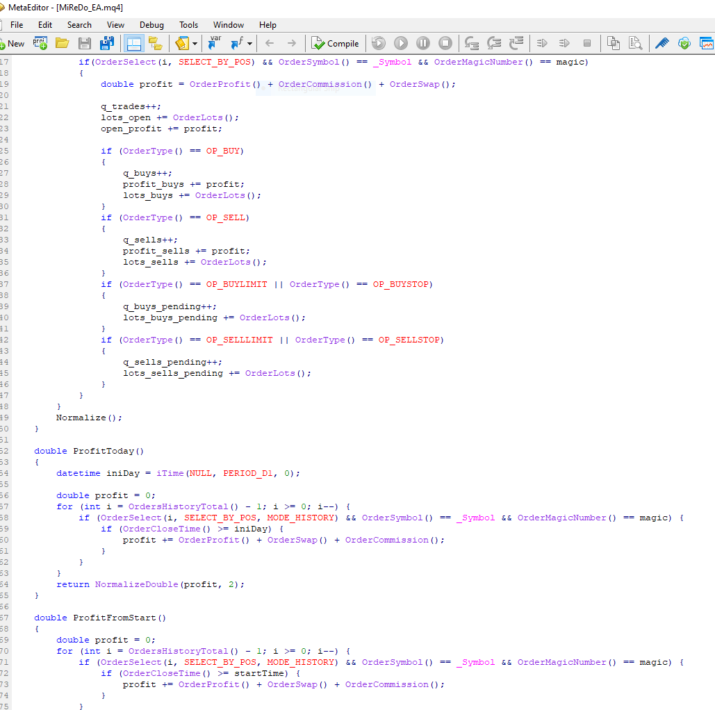 SOURCE CODE MQL4 EA MiReDo