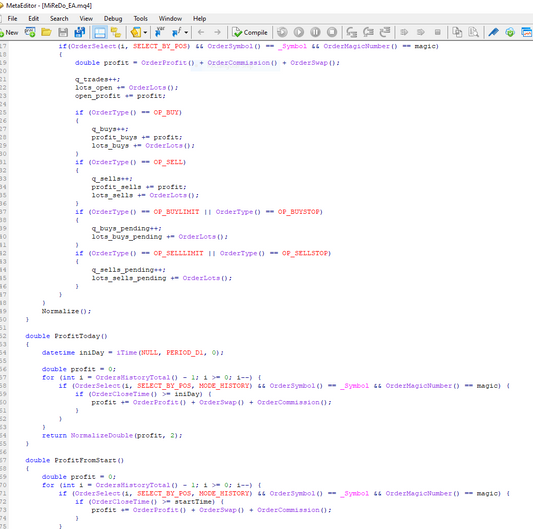 SOURCE CODE MQL4 EA MiReDo