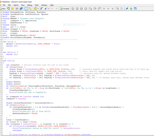 SOURCE CODE MQL4 Dynamic Gold Scalper